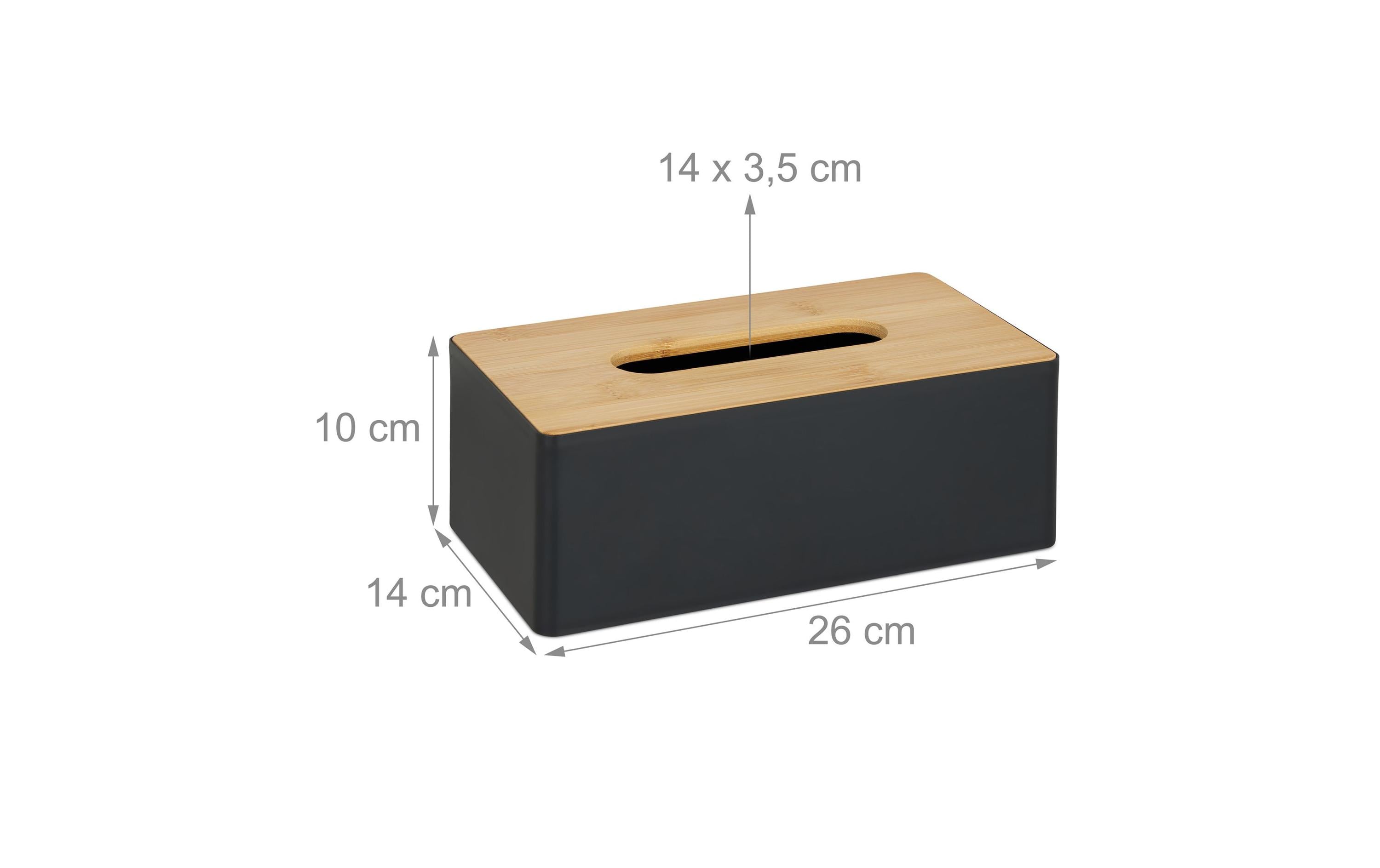 Kosmetiktuchbox mit Bambusdeckel Nature/SchwarzTücherbox