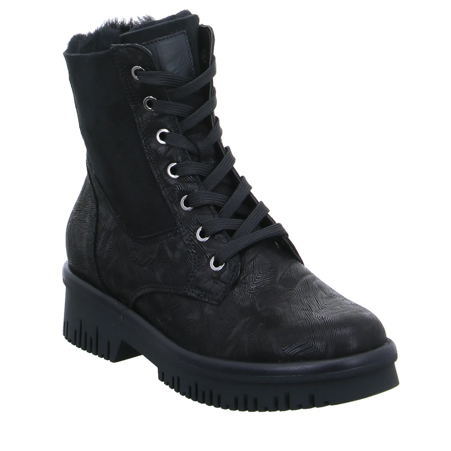WALDLÄUFER Comfort-Boot Schwarz Leder