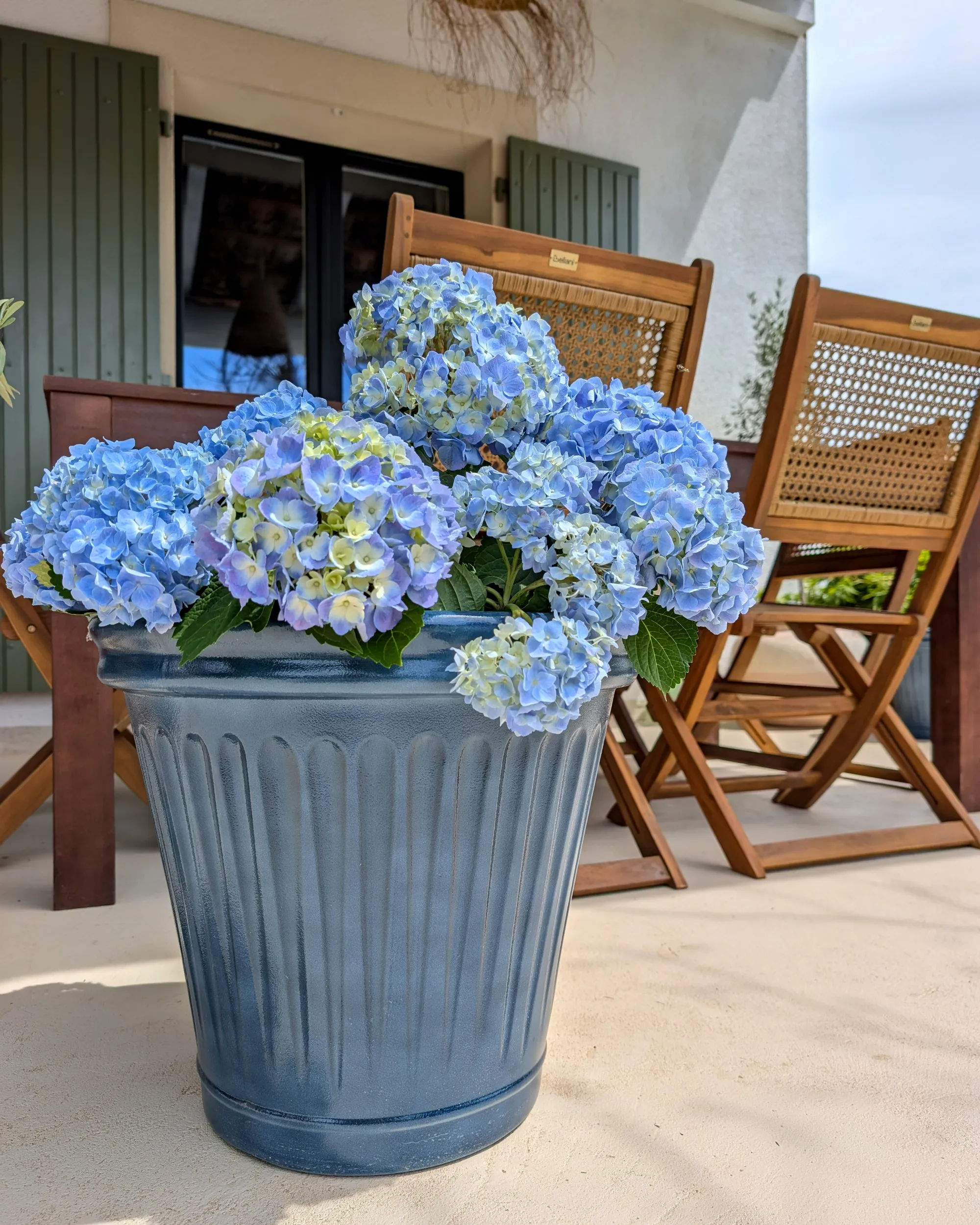 Bloempot MAIZE 43 cm Blauw