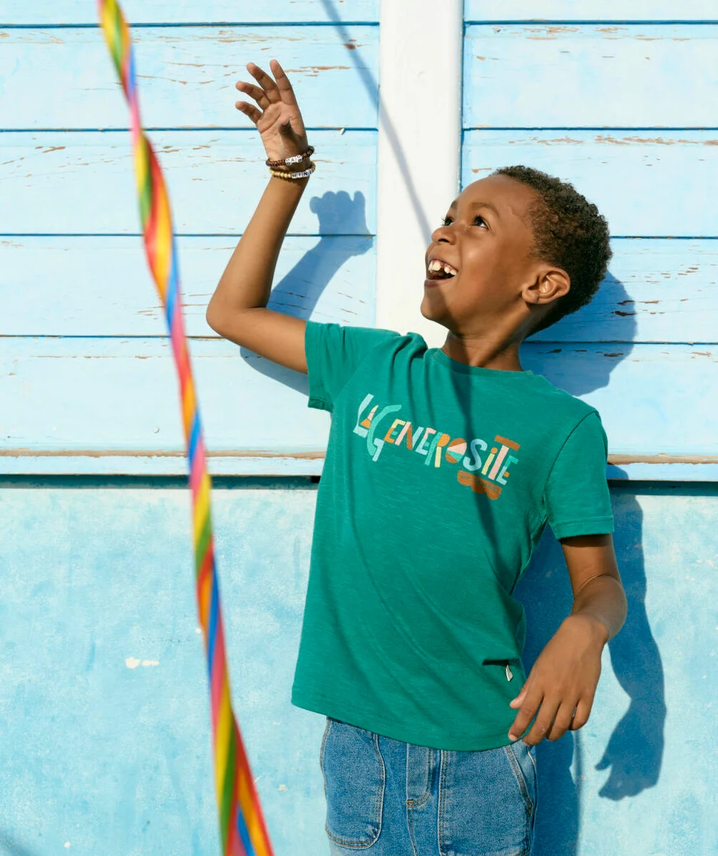 COSMIC VIBES - T-SHIRT VERT TAUREAU EN COTON BIO ENFANT