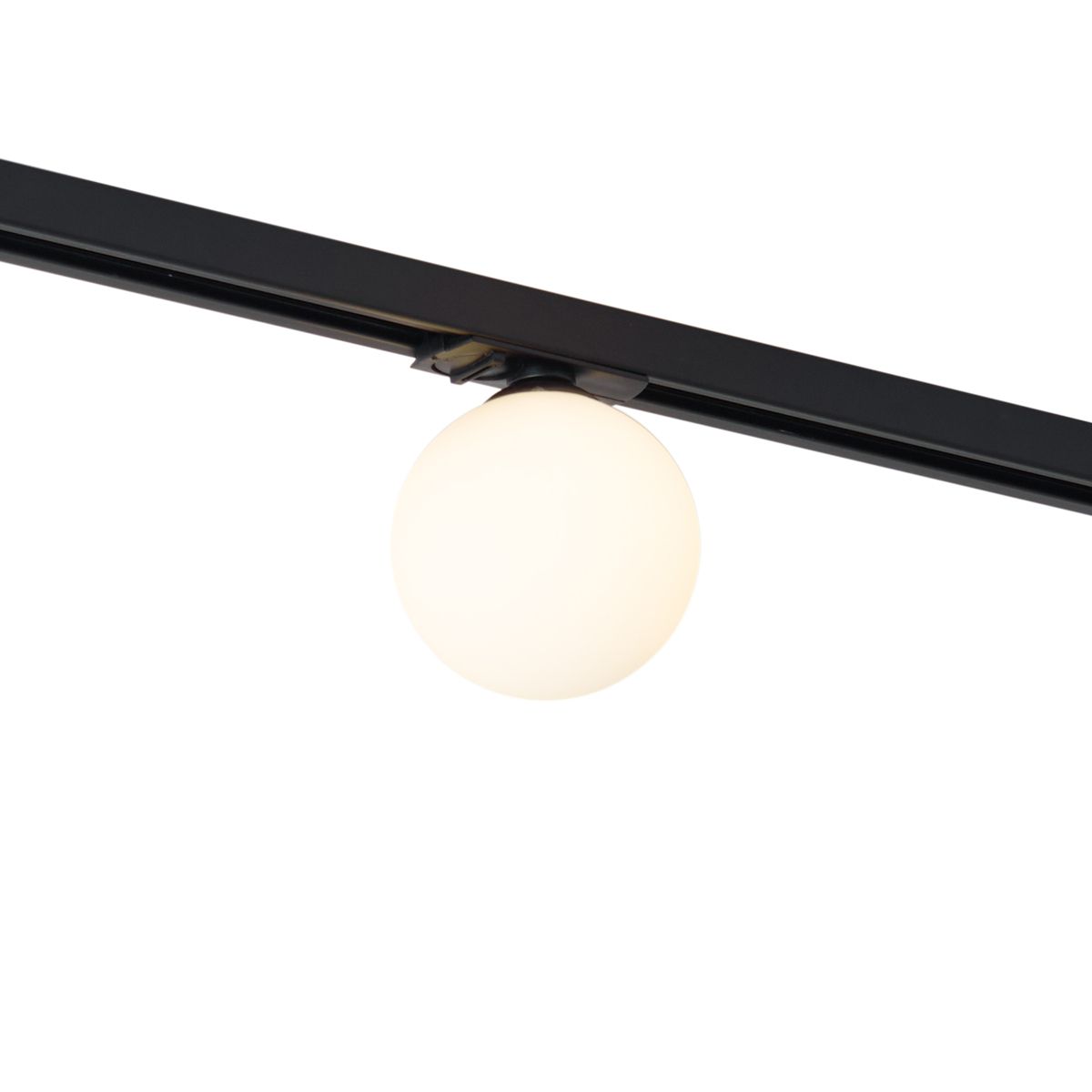 Moderne plafondlamp zwart met wit glas voor railsysteem 1-fase - Iconic Perle