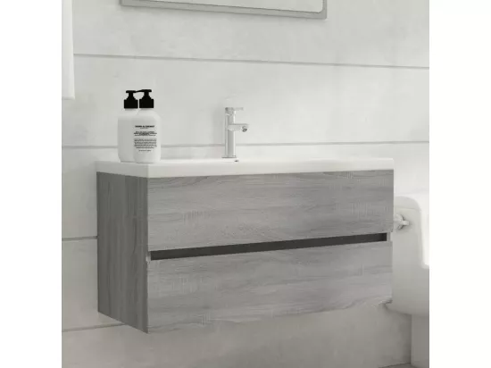 Armoire d'évier Sonoma gris 90x38,5x45 cm Bois d'ingénierie