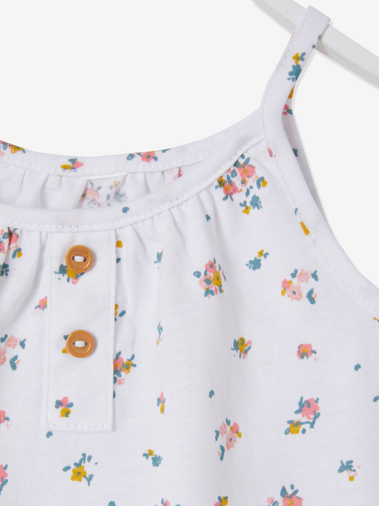 Camiseta sem mangas com listras finas e alças, para bebê, multicolorida