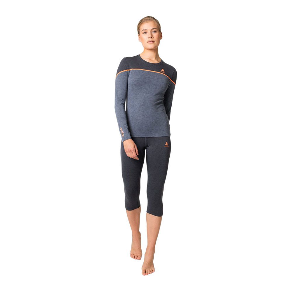 Odlo REVELSTOKE PW 150 - Sous-couche Femme india ink melange/live wire