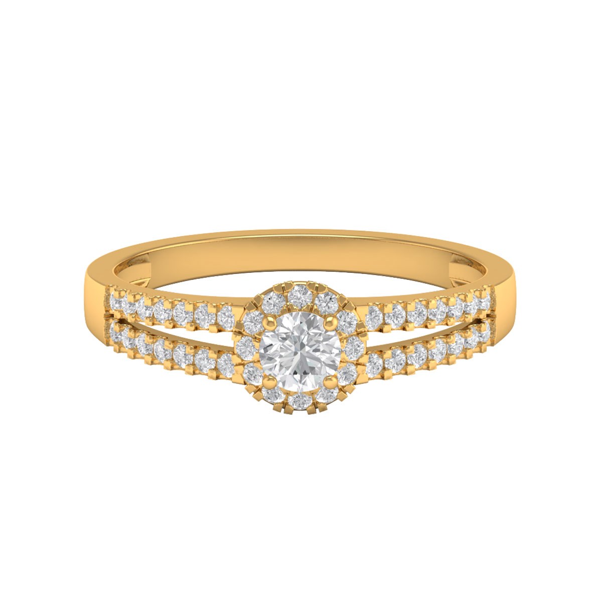 Bague ADEN Or 750 Jaune Diamants 1.902grs