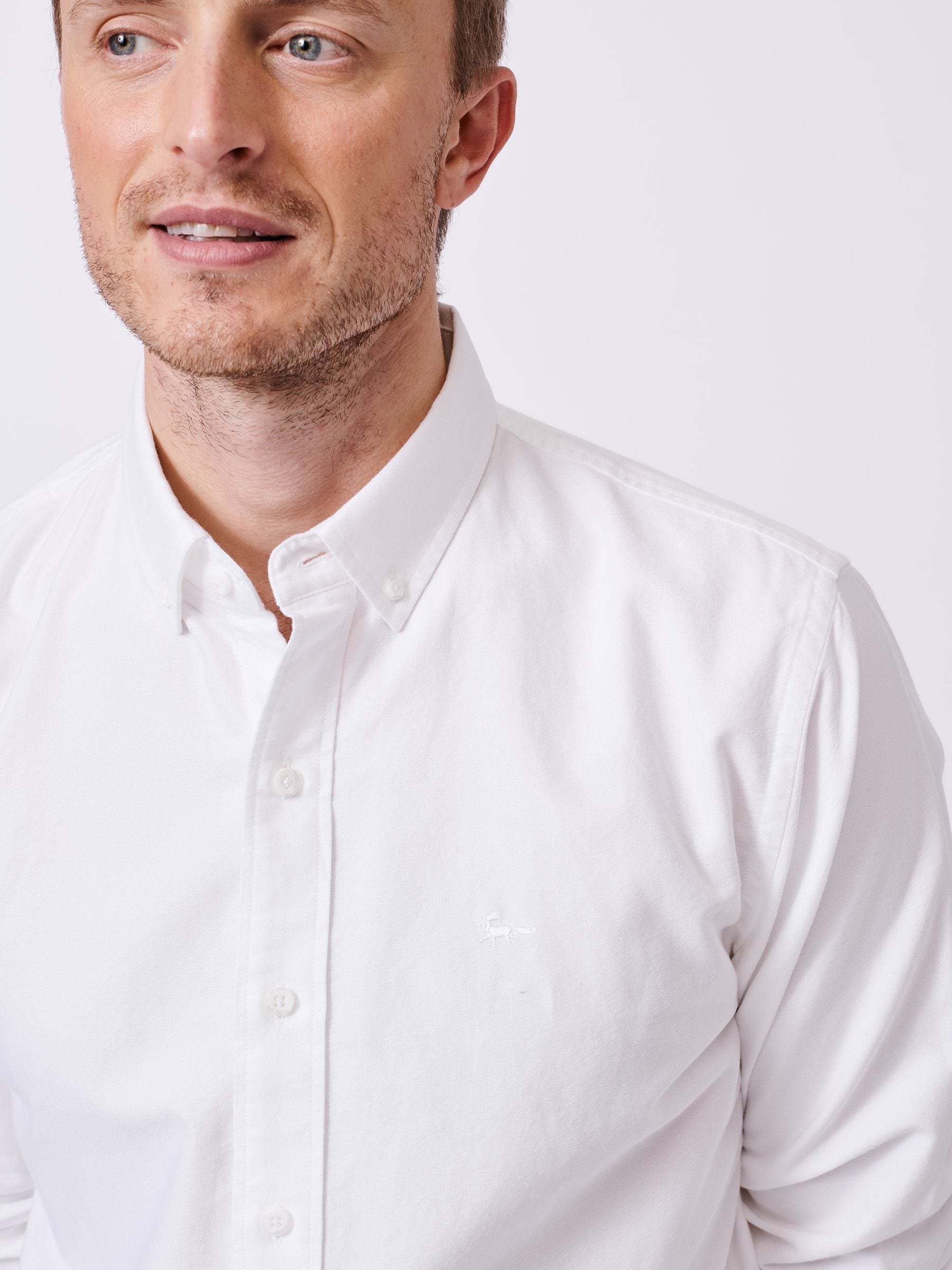 Aubin Alder Oxford 100% Cotton White Shirt