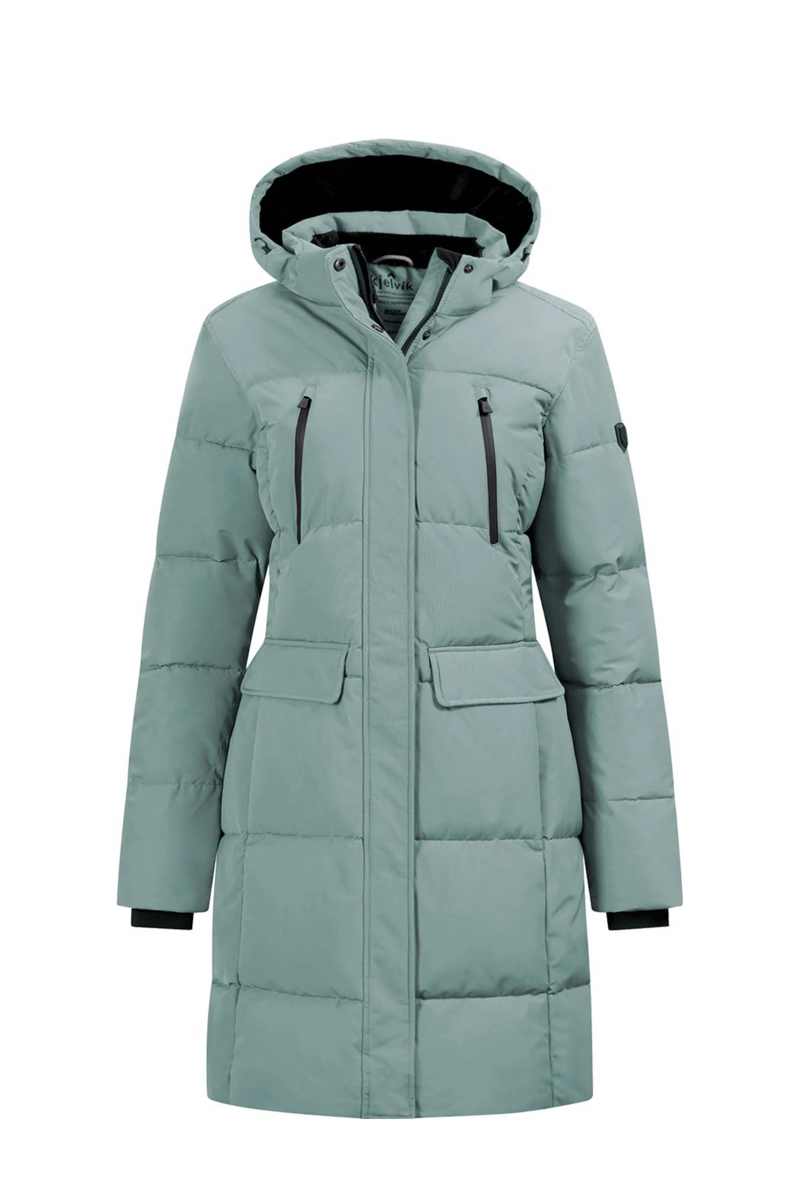 Kjelvik gewatteerde jas Isra blauw