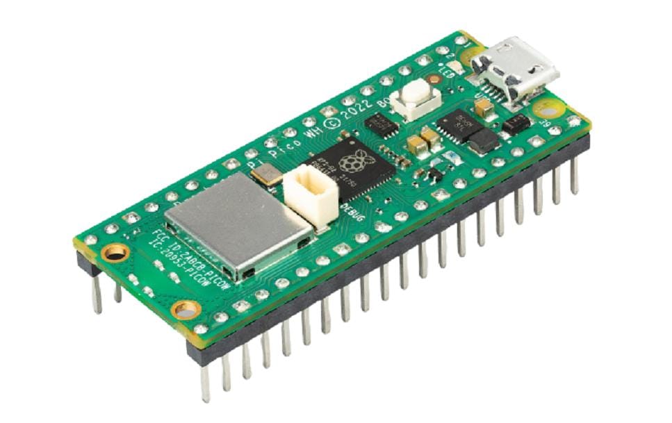 Entwicklerboard Raspberry Pi Pico WH Rev3 264 KB WLANSingleboard Computer mit Wlan und Pin Header