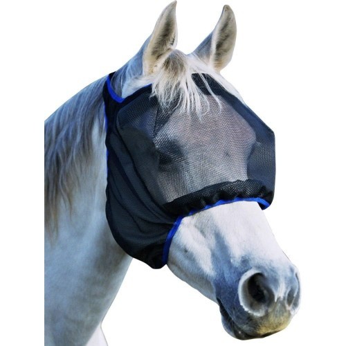 Máscara de rede preta/azul para alívio de peso em cavalos
