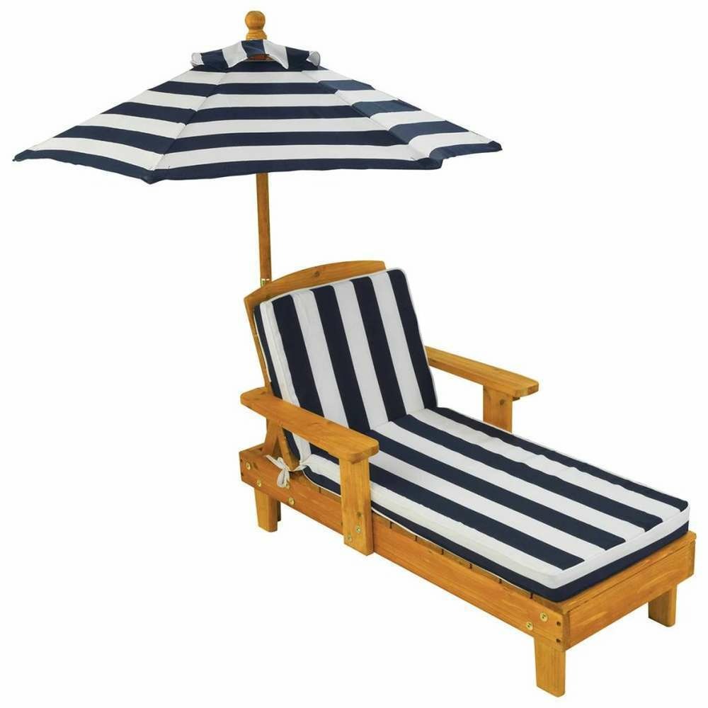 Chaise longue enfant avec parasol