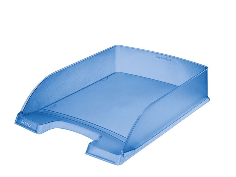 Leitz Ablagekorb Plus Standard Frost Blau/Transparent Ablage für einen geordneten und übersichtlichen Schreibtisch