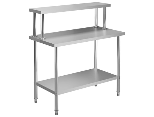 VIDAXL - Mobilier de cuisine Table de travail de cuisine avec étagère 120x60x120 cm inox