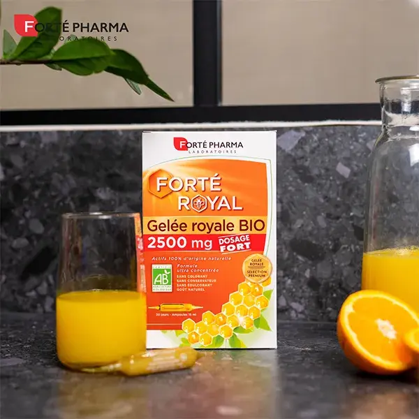 Forté Pharma Forté Royal Geleia Real Orgânica 2500 mg e Mel Imunidade 20 ampolas