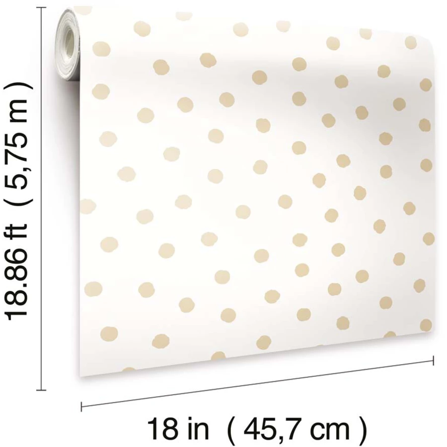 Room Mates PEEL & STICK Wallpaper - Punkte Gold Mehrfarbig