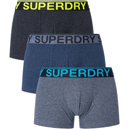 Superdry - Pack De 3 Calzoncillos De Algodón Orgánico Azul
