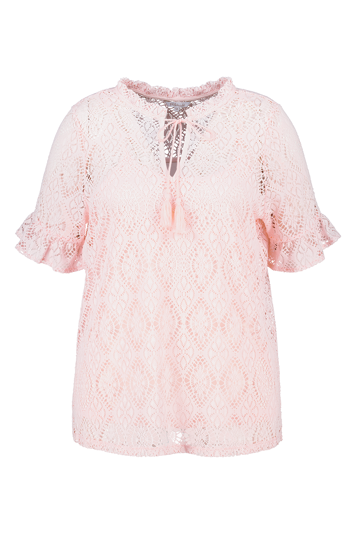 Kanten top Licht pink