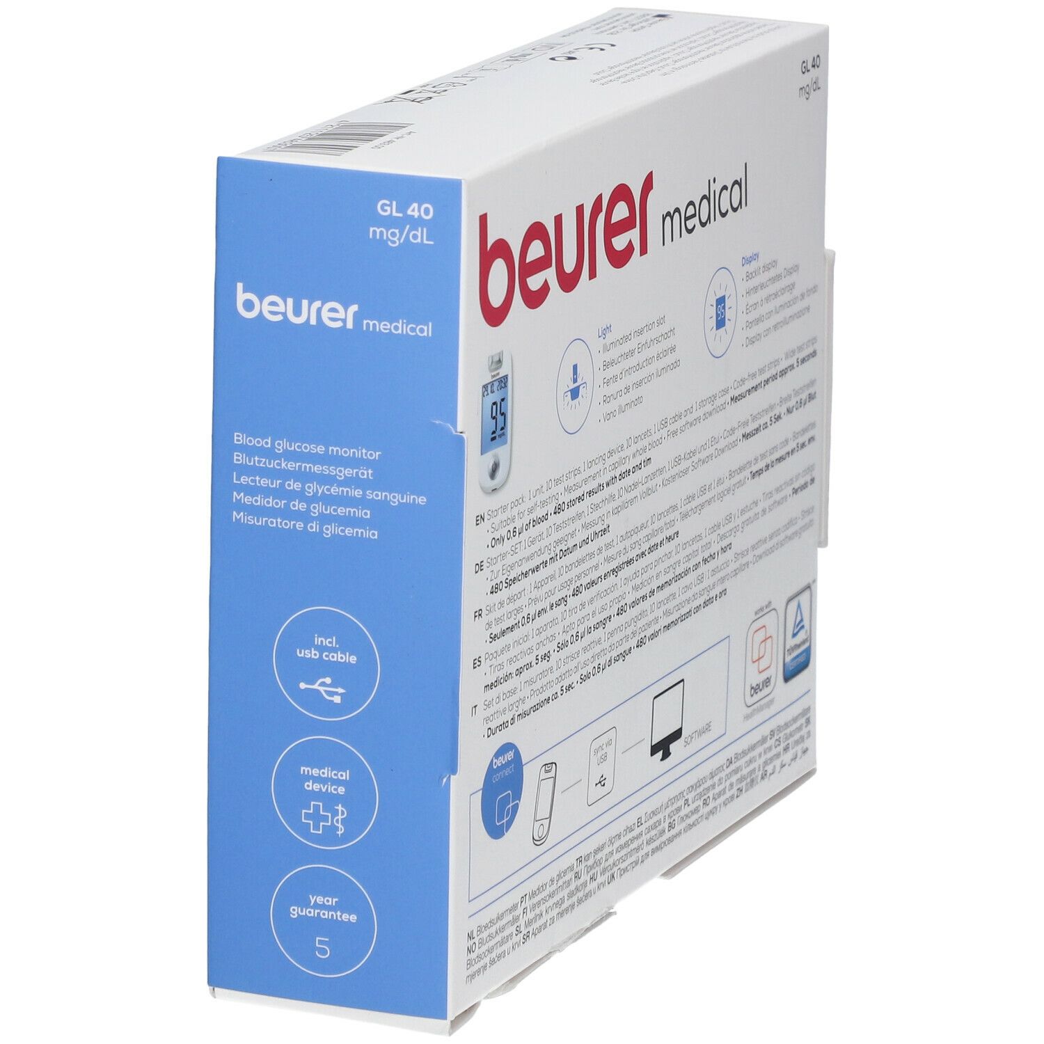 beurer Blutzucker Messgerät GL40 mg/dl