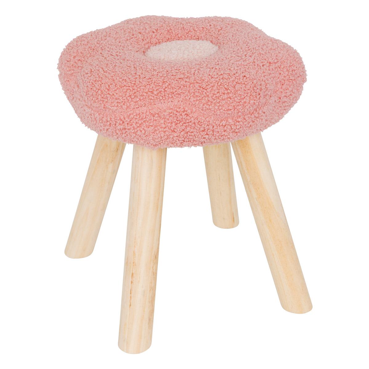 TABOURET FLEUR BOUCLETTE H.26CM
