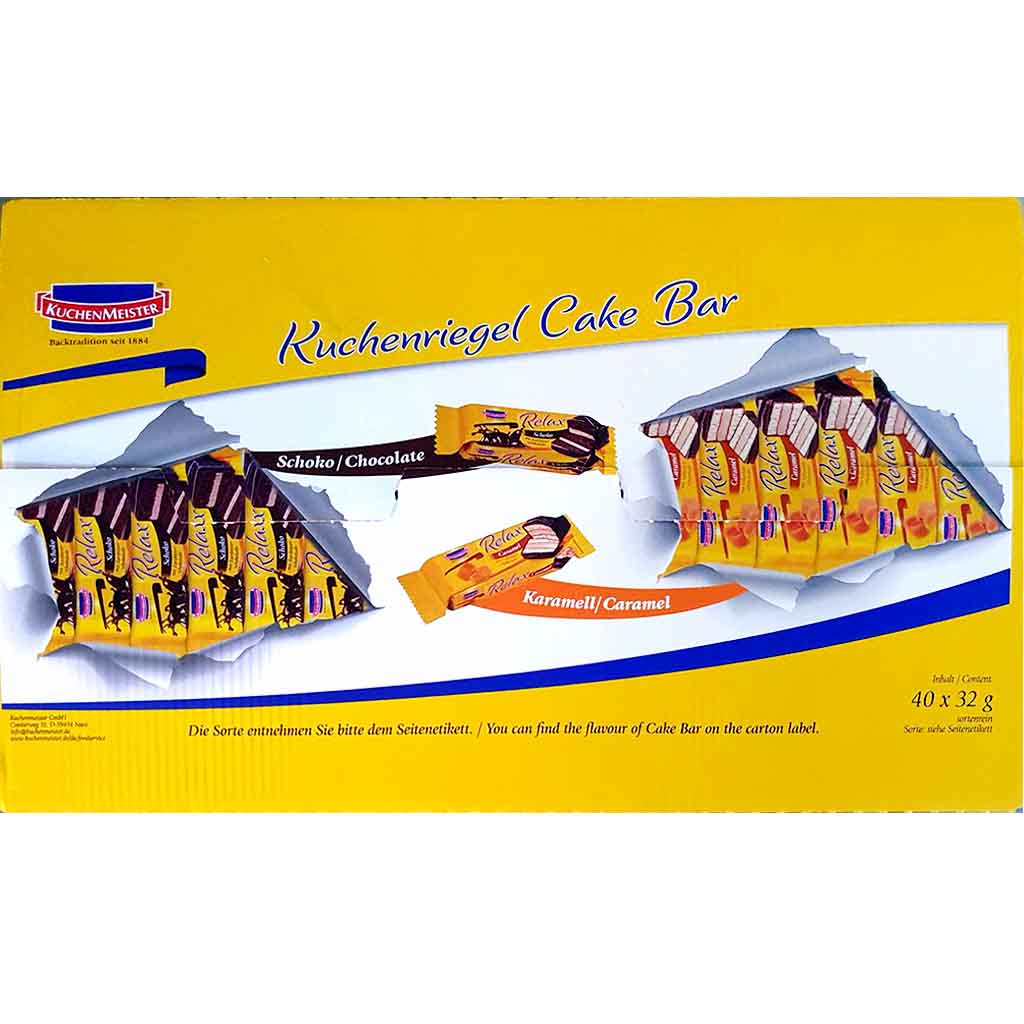 40x Kuchenmeister Kuchenriegel Relax Schoko á 32g=1280g MHD:12.3.25