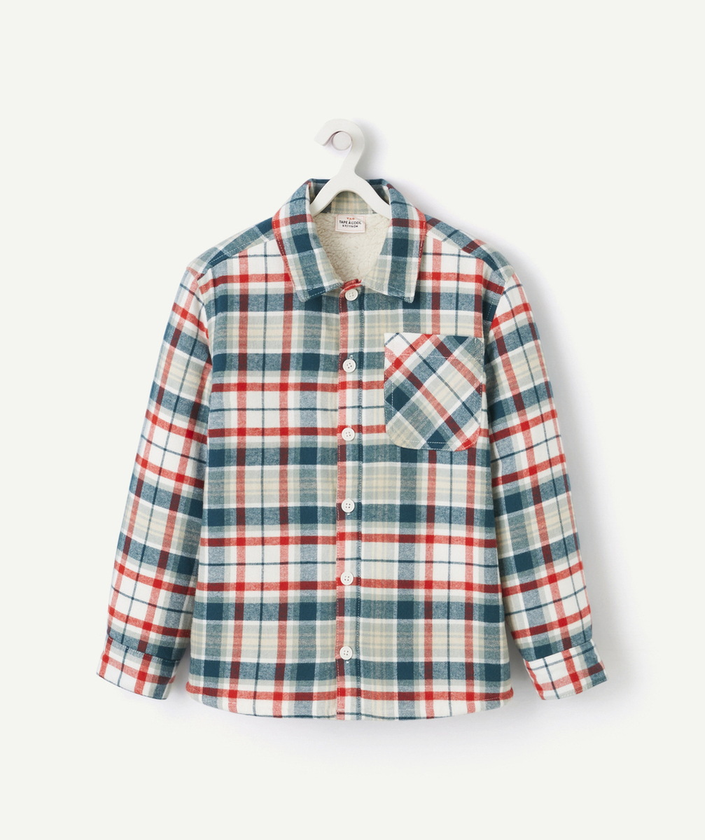 CHEMISE MANCHES LONGUES GARÇON EN FIBRES RECYCLÉES AVEC INTÉRIEUR DOUX