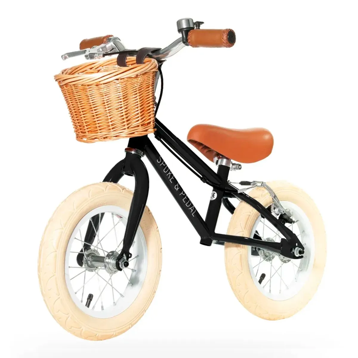 Spoke & Pedal Vélo d'Équilibre 12 Boulevard Noir + Casque Vélo Kinderfeets