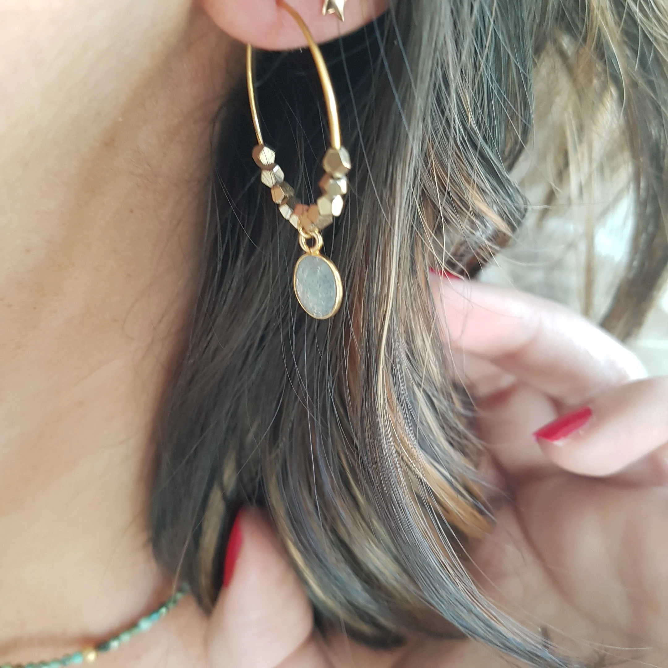 PIPA - Boucles d'oreilles labradorite | Bleu