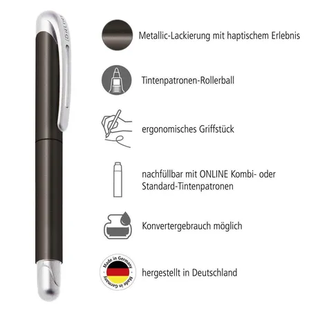 ONLINE Tintenroller College Metallic Black