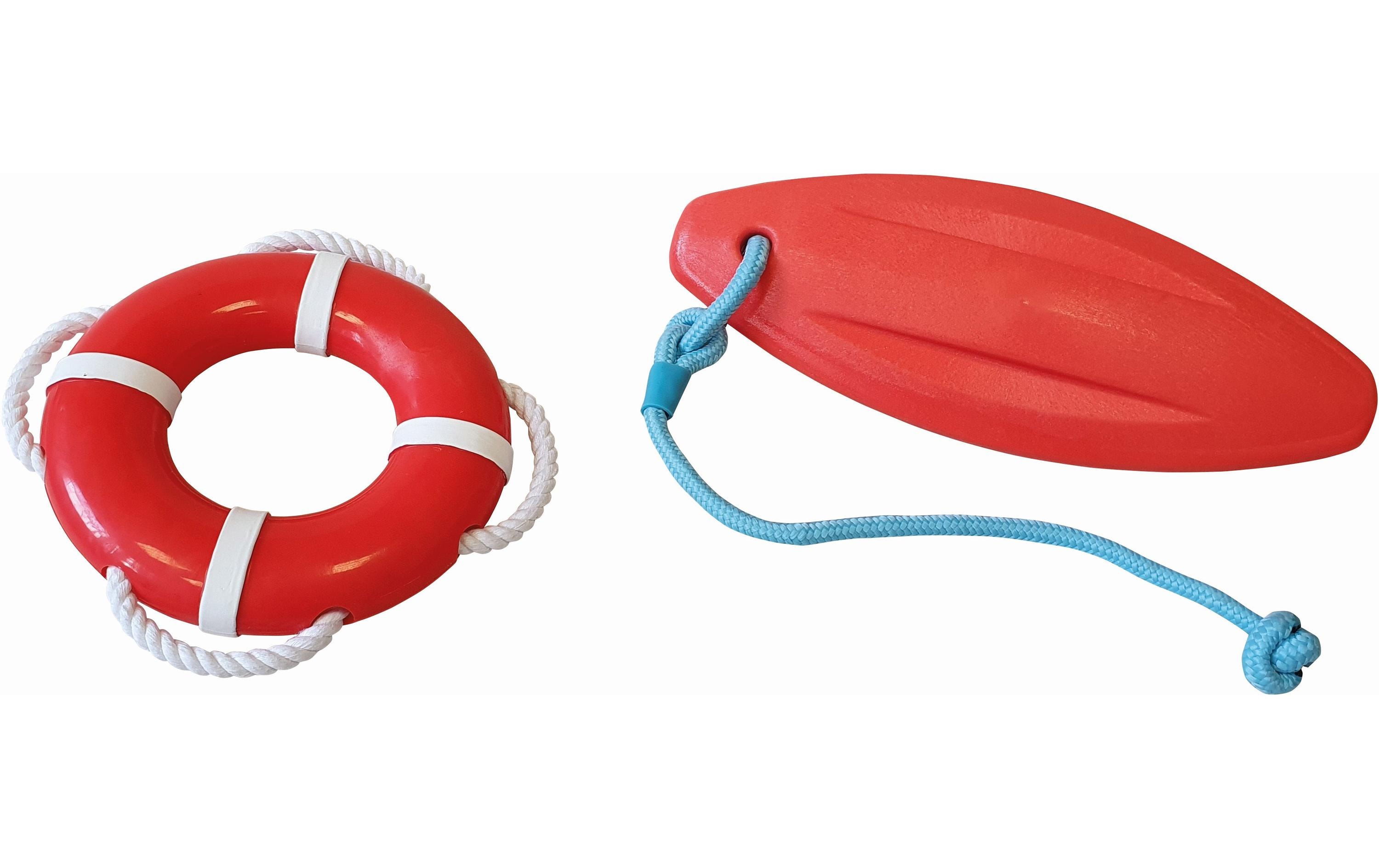 Schwimmspielzeug Rettungsring mit Seil, Ø 15 cm, RotHunde-Spielzeug