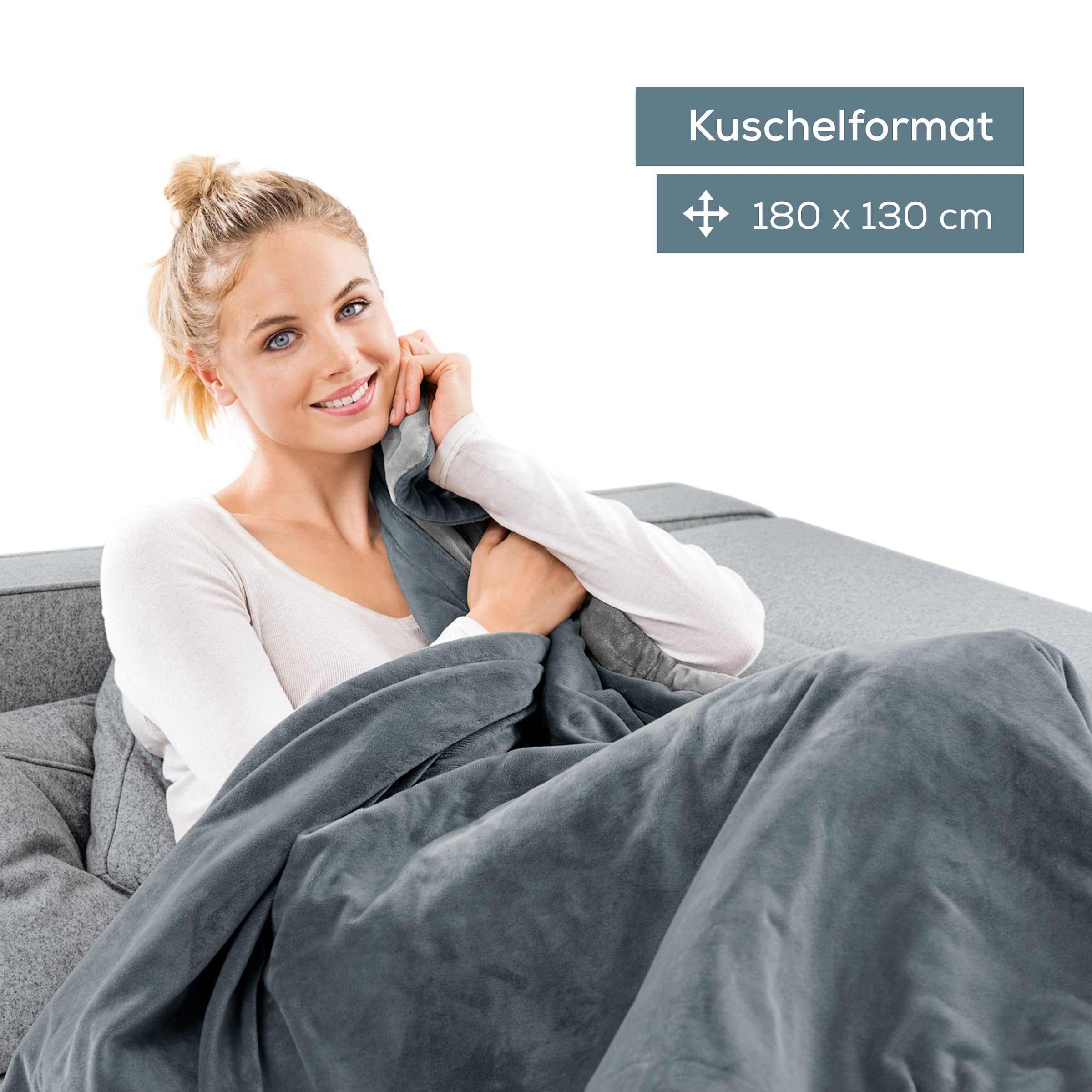 BEURER Heizdecke »HD 75 Cosy Dark-Grey, elektrische Wärmedecke zum Einkuscheln« Mit 6 Temperaturstufen, Abschaltautomatik, maschinenwaschbar