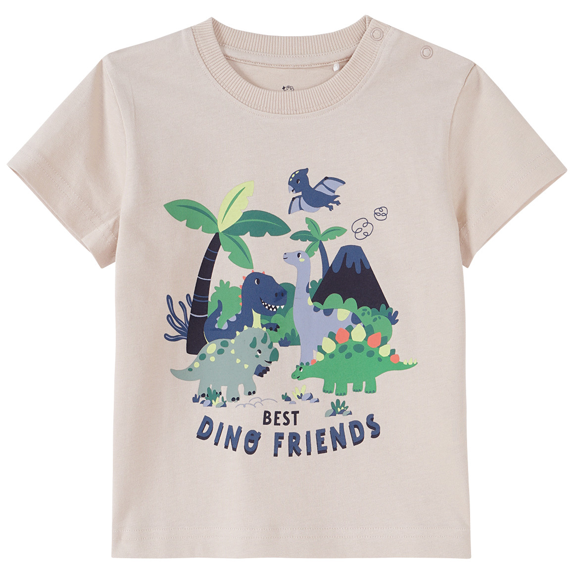 Topomini Baby T-Shirt mit Dino-Motiven beige