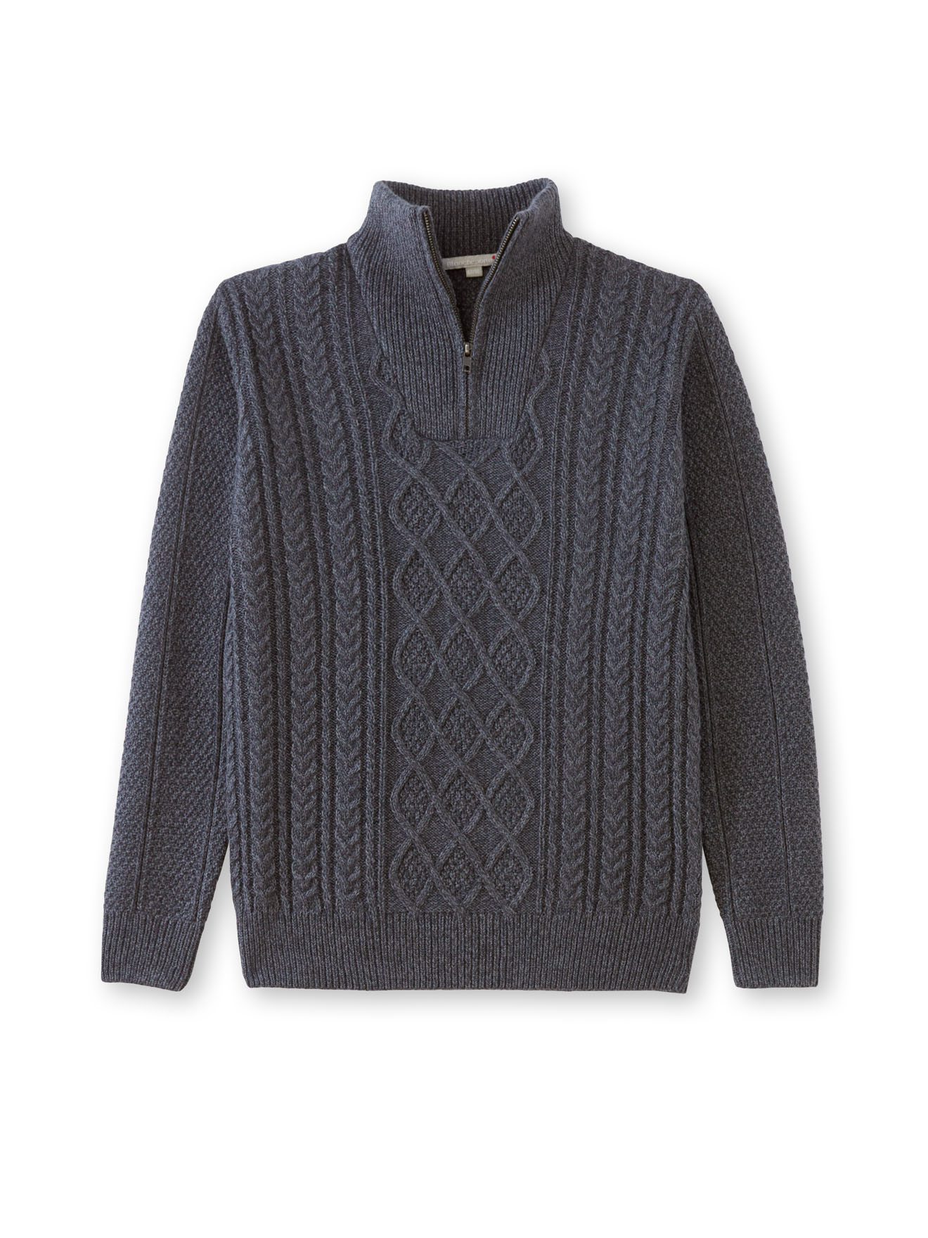 Pull torsadé col montant zippé