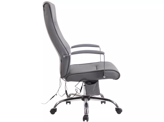 Chaise de bureau - Similicuir & Métal chromé - Gris - Portland