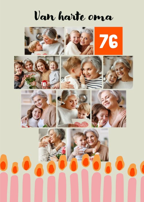 Greetz | Verjaardagskaart | Met fotos | Van harte Oma