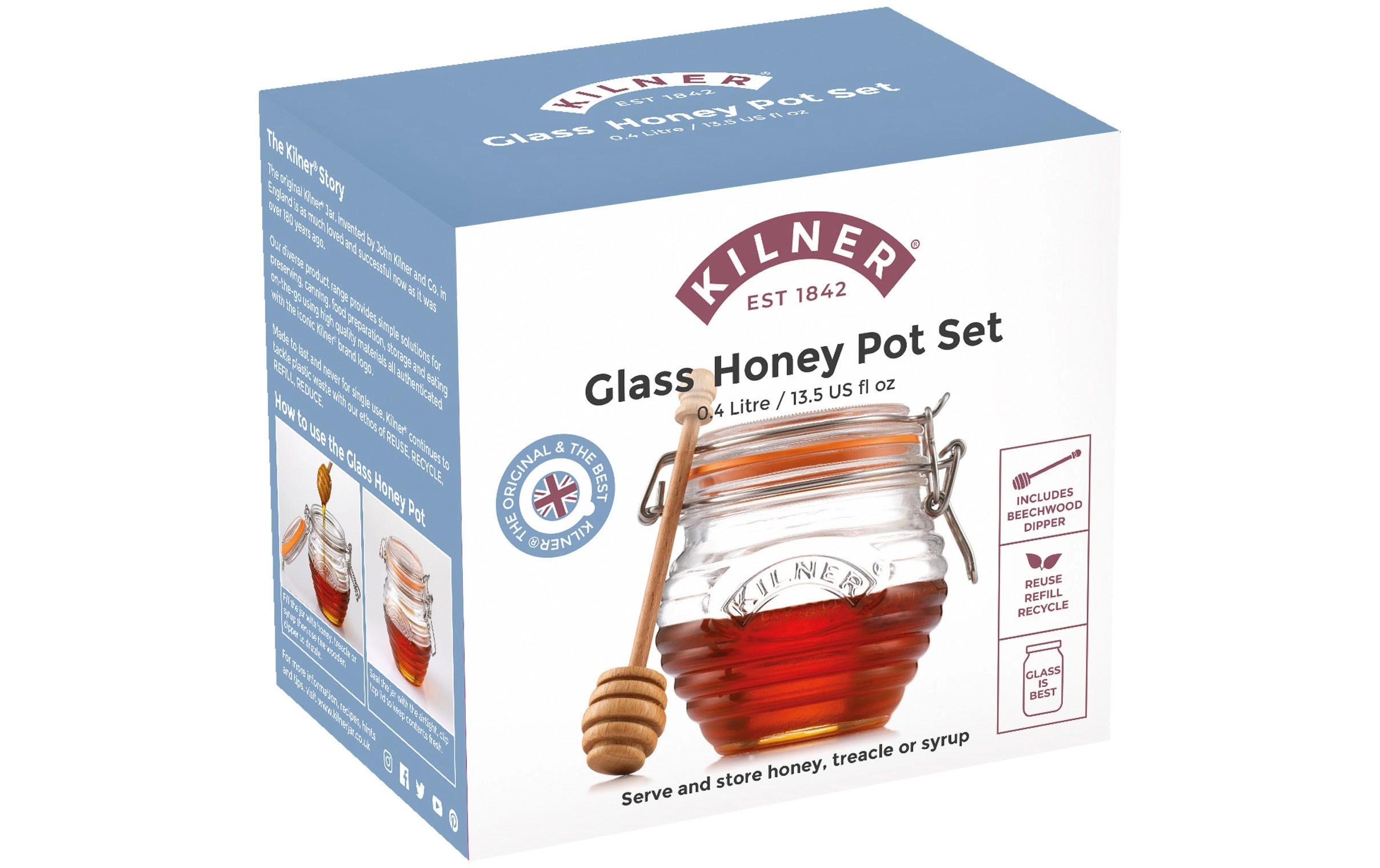 Einmachglas Honigglas/Löffel Gifbox 400 ml, 1 StückHonigglas mit Löffel, Deckelrahmen und Dichtungsdeckel