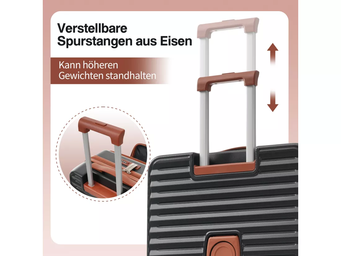 Bagage à main de 3 pièces 20&24&28 pouces– Front-Öffnungs-Design - ABS-Material - Serrure TSA - 360°Rollen-noir