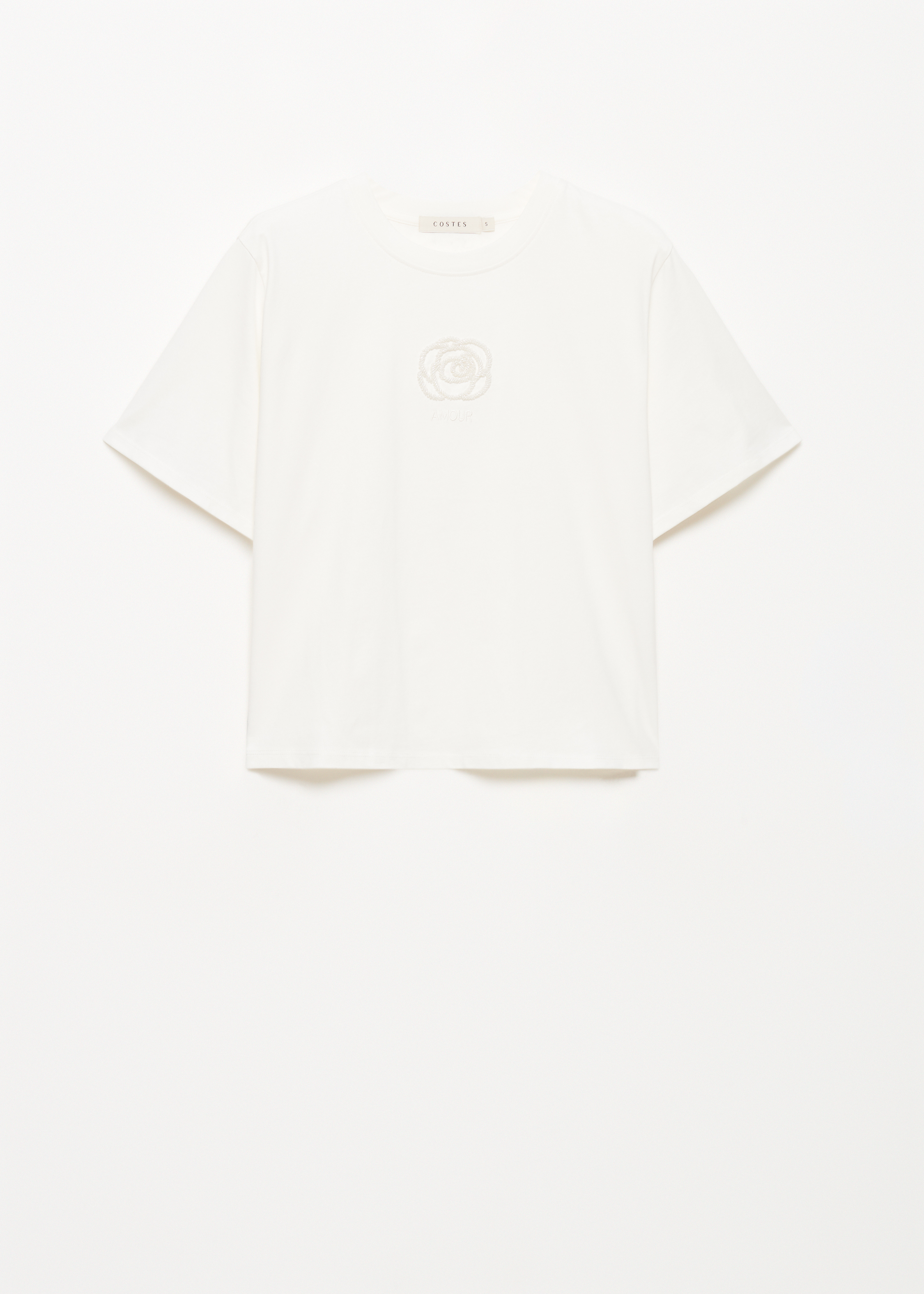 T-shirt met geborduurde bloem