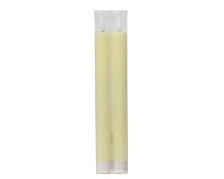 LED Kerze Wachs mit Timer 2er-Set je 24,5 cm weiß