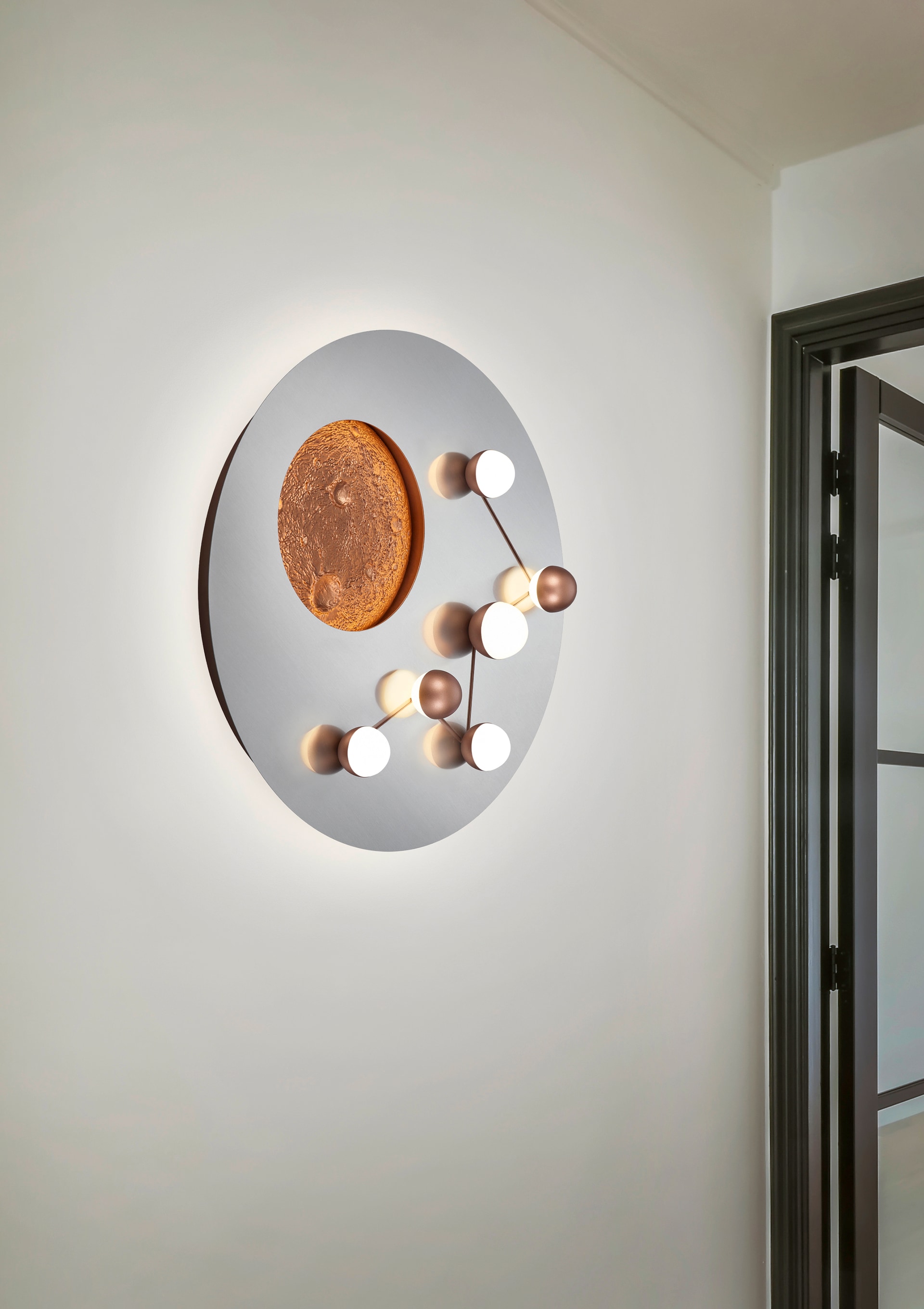 TRIO LED Deckenlampe ZODIAC 50 cm alufarbig