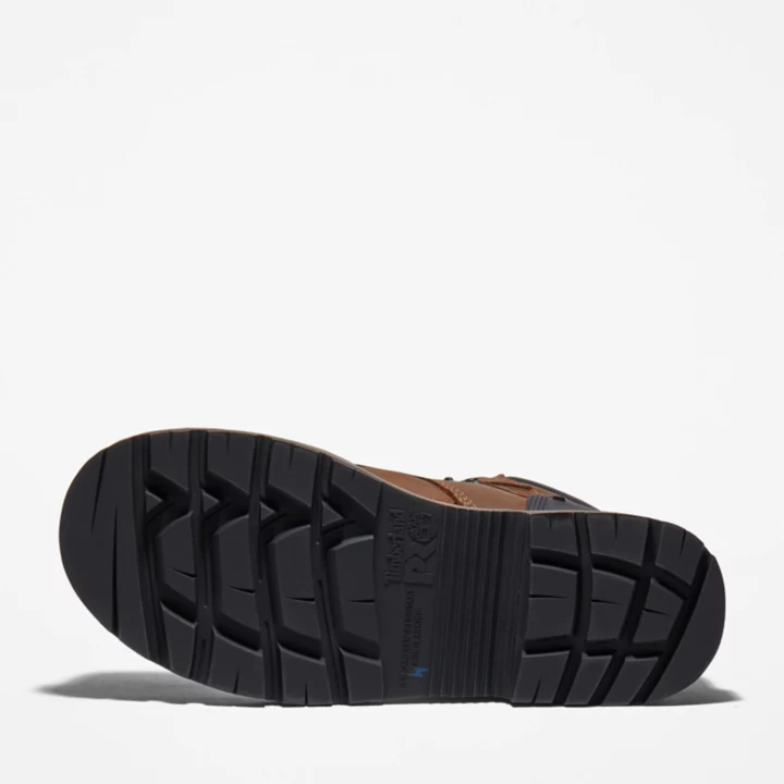 Bota de trabalho Ballast de 6 polegadas com biqueira reforçada para homens, na cor marrom.