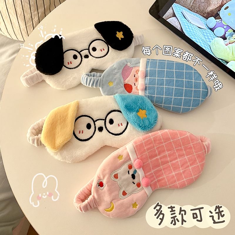 Hekki - Geborduurd slaapmasker met dierenmotief (diverse ontwerpen)