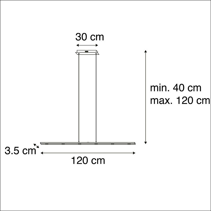 Design hanglamp zwart incl. LED met touchdimmer - Platina