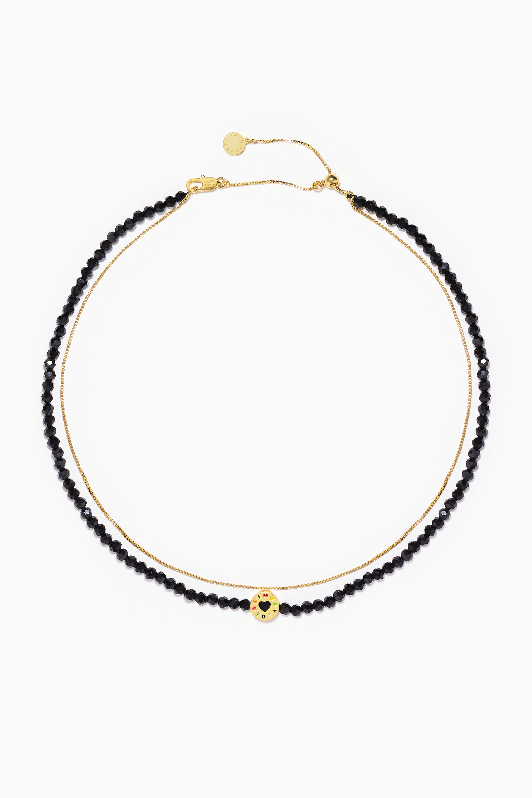 Colar de corrente de cristal preto