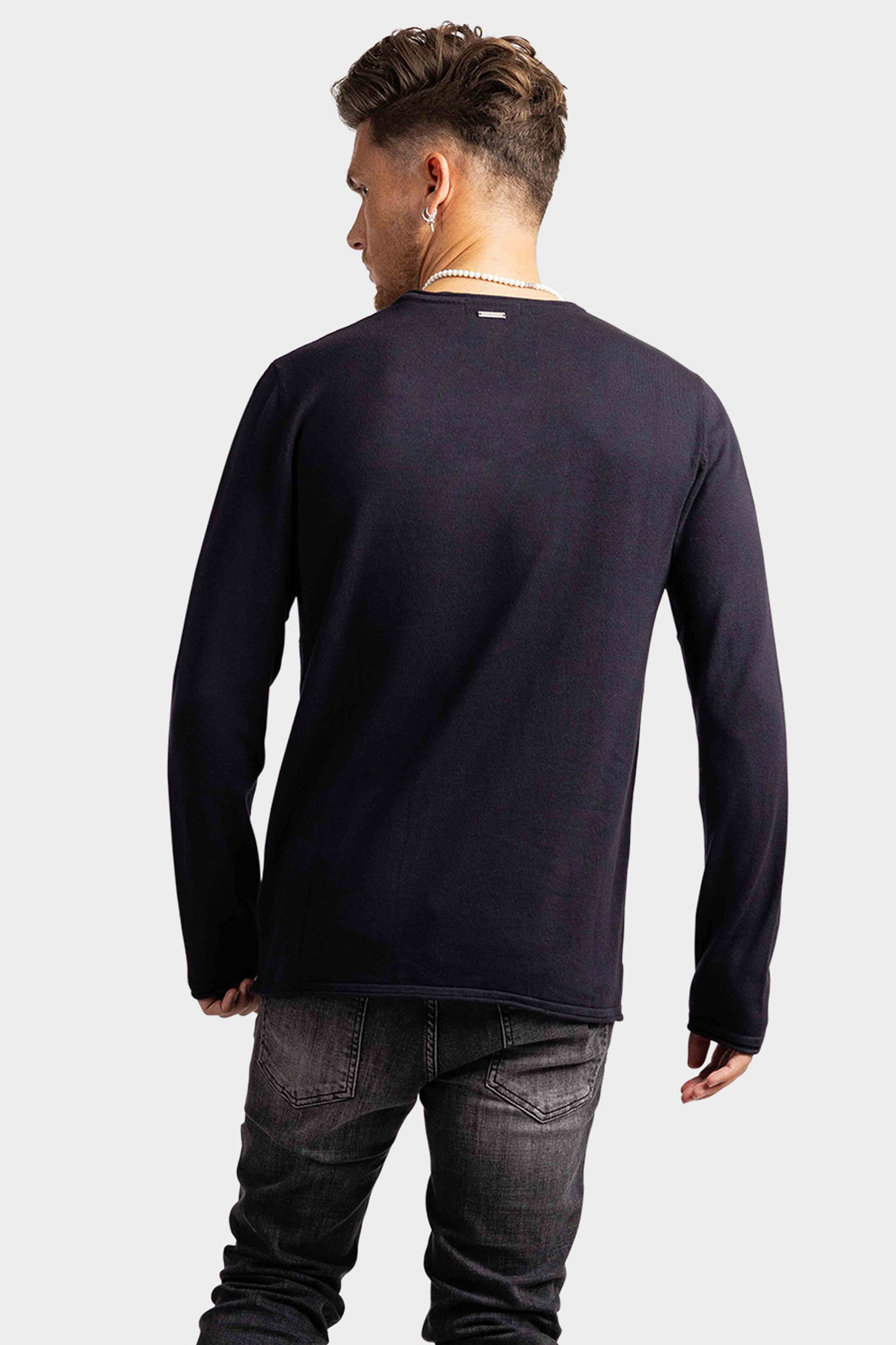 Purewhite Essentials Garment Dye Knit Sweater Heren Antra