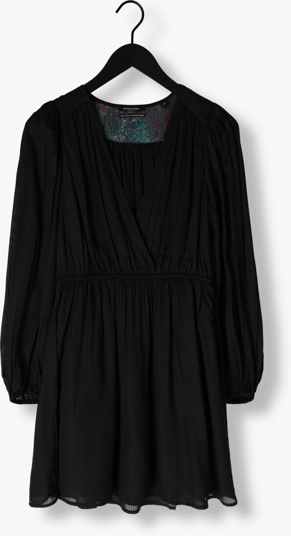 SCOTCH & SODA zwarte scotch & soda mini jurk balloon sleeve mini dress