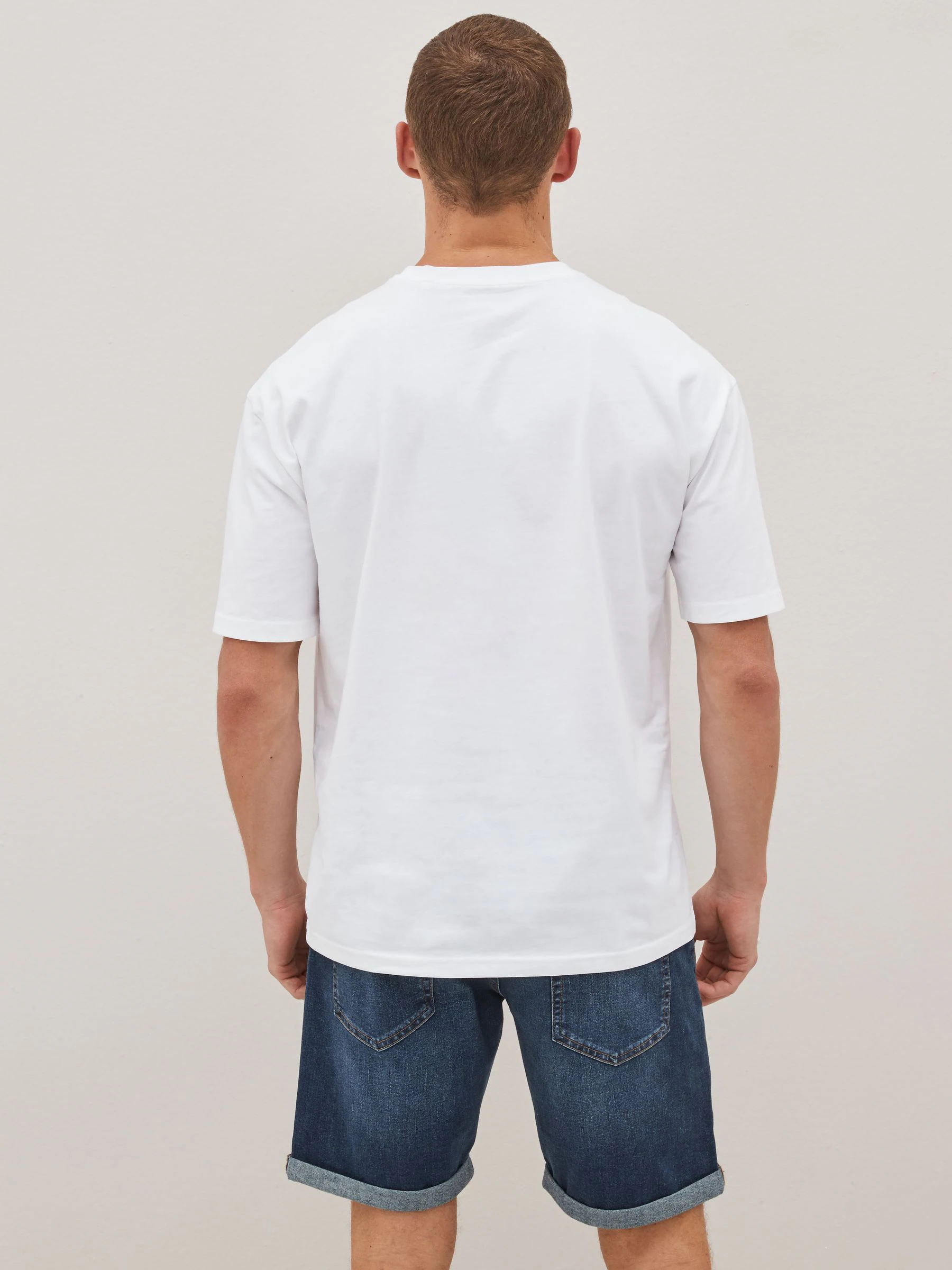 Wit - Relaxed fit - Essentieel katoenen T-shirt met ronde hals