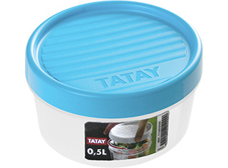 CAIXA HERMÉTICA TATAY 0.5L COM TAMPA ROSCA AZUL 0.5L