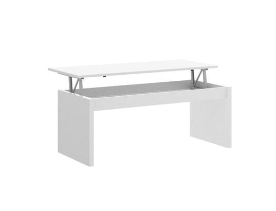 VENTE-UNIQUE - Table basse bastian - plateau relevable - coloris blanc