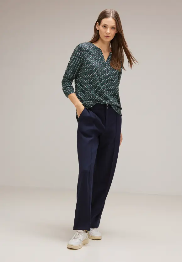 Viskose Bluse mit Print - gentle green