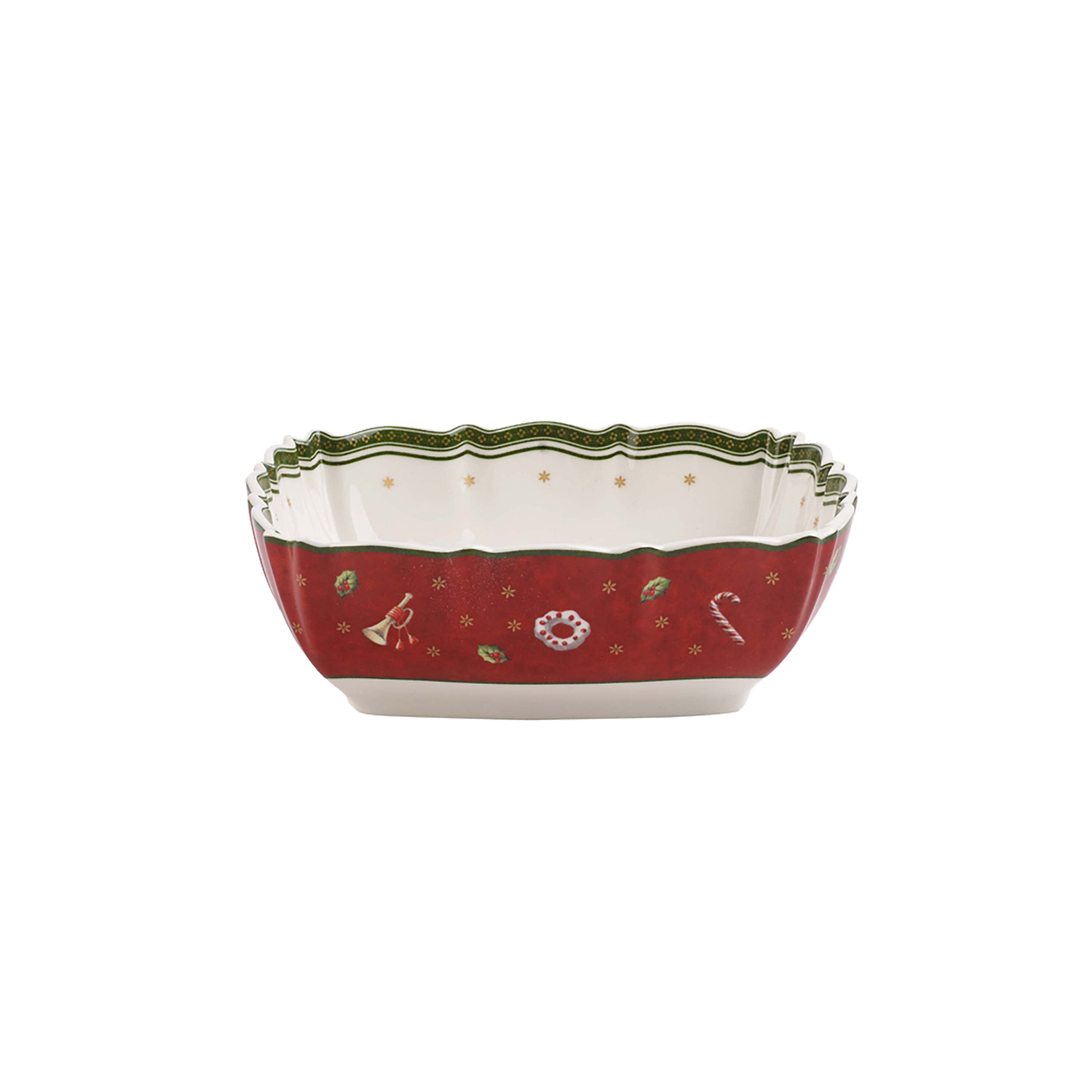 Toy's Delight Serving tray Red, 6.3'' x 6.3'', Premium Porcelain
