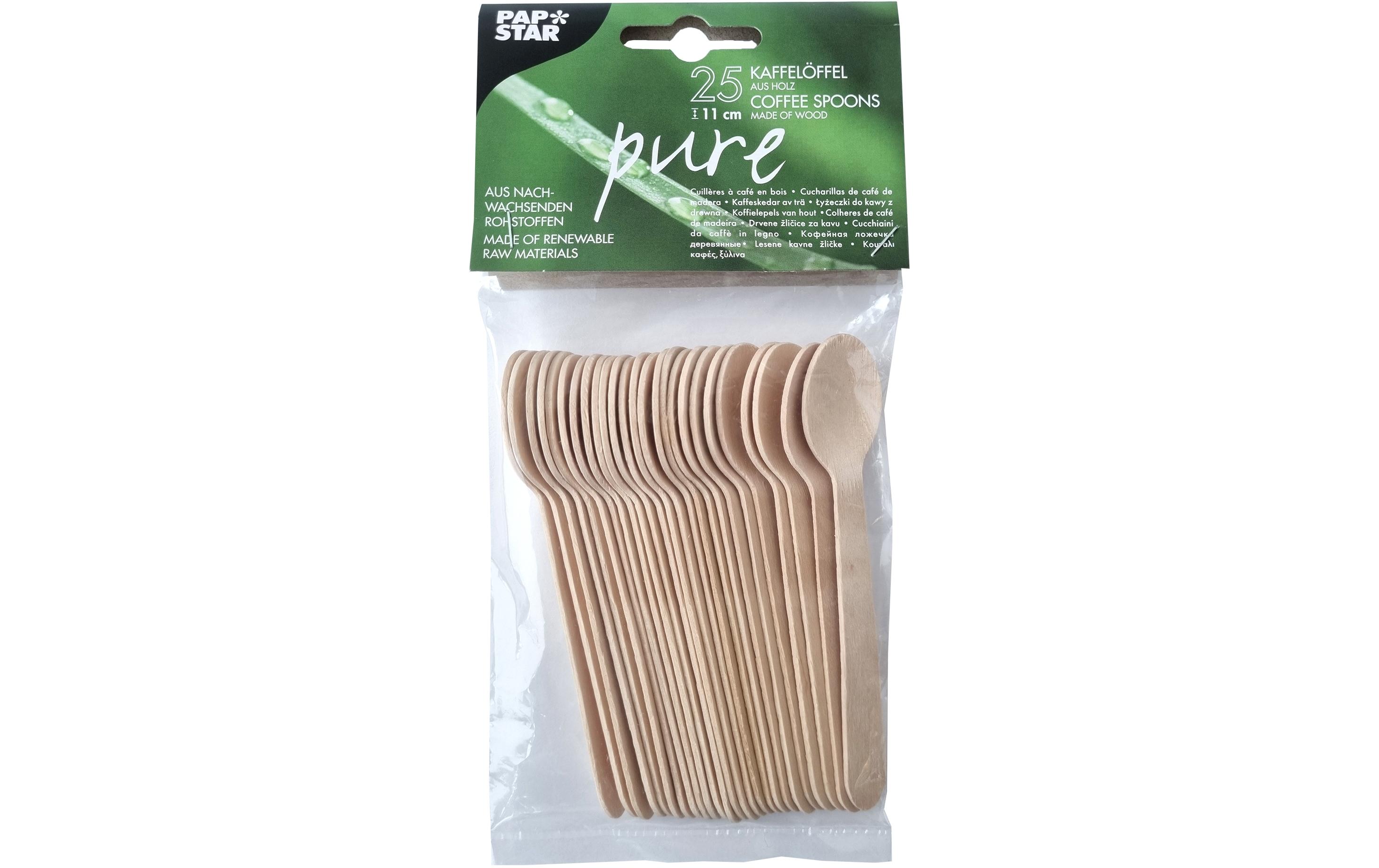 Einweg-Kaffeelöffel Pure 25 Stück BraunEinwegkaffeelöffel aus Birkenholz